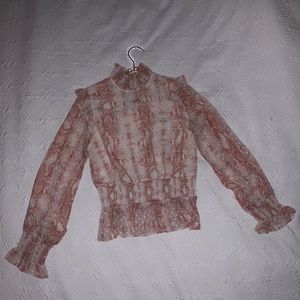 FATE — Blouse in Pink Snakeskin Pattern